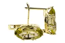 8K Gelbgold 333 Yellow Peridot ohrringe vec021x-yp Russisch Sowjetisch UdSSR Vintage Stil Art Deco style